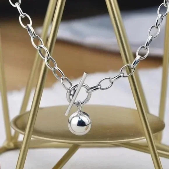 “18” ROUND BEAD 925 STERLING SILVER NECKLACE, NICE NECKLACE, CUTE NECKLACE - Picture 5 of 6